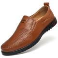 Men's Unisex Loafers Slip-Ons Comfort Loafers Business Casual Daily Office Career Leather Loafer Light Brown Red Brown Black Spring Fall