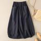 Women's Skirt A Line Midi High Waist Skirts Pocket Solid Colored Casual Daily Weekend Summer Cotton And Linen Basic Casual Black Army Green Navy Blue Khaki