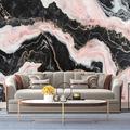 Marble Abstract Pink Black 3D Wallpaper Roll Mural Wall Covering Sticker Peel and Stick Removable PVC/Vinyl Material Self Adhesive/Adhesive Required Wall Decor for Living Room Kitchen Bathroom