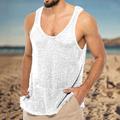 Men's Tank Top Vest Top Undershirt Sleeveless Shirt Knit Tee Solid Color Crew Neck Casual Daily Sleeveless Clothing Apparel Sports Fashion Lightweight Big and Tall