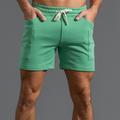 Men's Athletic Shorts Active Shorts Sweat Shorts Pocket Plain Comfort Breathable Outdoor Daily Going out 100% Cotton Fashion Casual Gray Green Grass Green