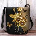 Women's Crossbody Bag Shoulder Bag Fluffy Bag Polyester Shopping Daily Holiday Print Large Capacity Lightweight Durable Flower Yellow Blue Fuchsia