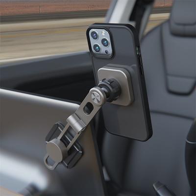 Invisible Magnetic Phone Mount for Tesla Model 3/Y/S/X – Telescopic Arm, Foldable, Dashboard or Laptop Holder