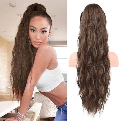 Ponytail Extension 26 Inch Drawstring Ponytail Hair Extensions for WomenLong Curly Wavy Ponytail Natural Wavy Synthetic Hairpiece for Women Daily Use party