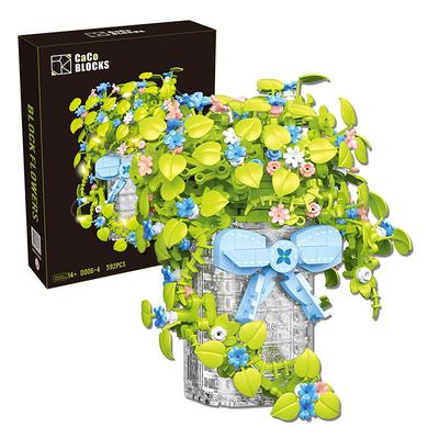 Women's Day Gifts Flower Bouquet Building Set Flowers House Bonsai Plants with LED Light Botanical Collection Wall Decor Creative Building Toy Mother's Day Gifts for MoM