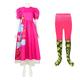 Weird Doll Dress Outfits Crazy Doll Puff Sleeves Princess Dress Women's Girls' Movie Cosplay Costumes Hot Pink Carnival Party Casual Daily