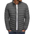 Men's Athletic Winter Quilted Full Zip Zipper Pocket Polyester Thermal Warm Windproof Breathable Soft Solid Colored Stand Collar Regular Fit Black Red Navy Blue Royal Blue Vest