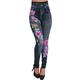 Women's Tights Leggings Jeggings Print Flower / Floral Tummy Control Butt Lift Ankle-Length Casual Weekend Faux Denim Fashion Skinny Black Blue High Waist High Elasticity