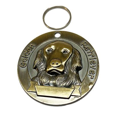 Bronze dog tags three-dimensional relief pet tags anti loss identification nameplates pet accessories that can be engraved with characters