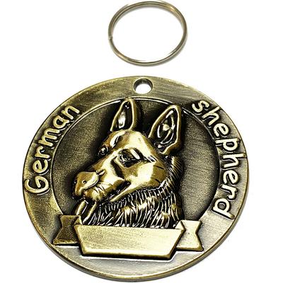 Bronze dog tags three-dimensional relief pet tags anti loss identification nameplates pet accessories that can be engraved with characters