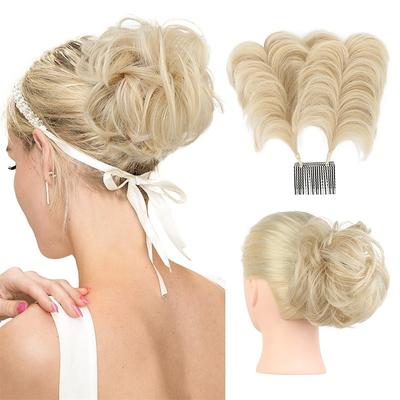 Messy Bun Hair Piece Side Comb Clip in Messy Hair Bun Short Wired Updo Extension for Women Tightness Adjustable Easy Hairpiece