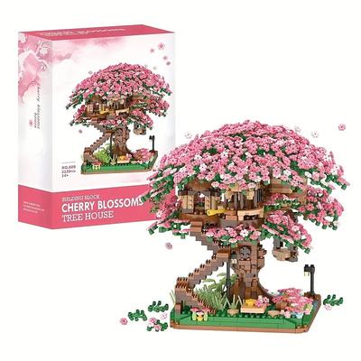 2028PCS Pink Sakura Tree House Building Blocks - Cherry Blossom DIYToys for Kids - Perfect Gift ldea! (Not Sets)