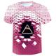 Circles Casual Mens 3D Shirt Green Summer Cotton Men'S Unisex Tee Graphic Optical Illusion Crew Neck Round Purple Light Rosy Pink Dark 3D Print Plus