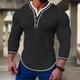 Men's T shirt Tee Waffle Henley Shirt Henley Shirt Tee Top Long Sleeve Shirt Color Block Henley Street Vacation Long Sleeve Patchwork Clothing Apparel Fashion Designer Basic