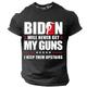 Graphic Biden Will Never Get My Guns Daily Casual Street Style Men's 3D Print T shirt Tee Sports Outdoor Holiday Going out T shirt Black Army Green Dark Blue Short Sleeve Crew Neck Shirt Spring
