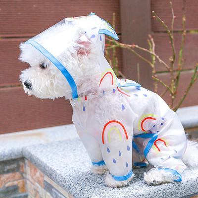Dog Raincoat Transparent Waterproof Rainbow Raincoat Teddy Bear Small And Medium Dog Raincoat For Small And Medium Dog