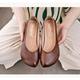 Women's Flats Plus Size Daily Solid Colored Summer Flat Heel Round Toe Square Toe Casual Faux Leather Loafer Light Brown Dark Brown Black