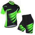 Men's Short Sleeve Cycling Jersey with Bib Shorts Blue Bike 3D Pad Breathable Quick Dry Sports Graphic Clothing Apparel