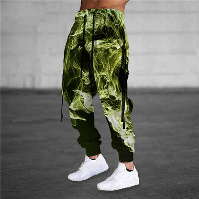 Men's Sweatpants Joggers Trousers Drawstring Elastic Waist 3D Print Graphic Prints Comfort Breathable Sports Outdoor Casual Daily Cotton Blend Terry Streetwear Designer Light Green Purple