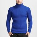 Men's Sweater Wool Sweater Pullover Sweater Jumper Turtleneck Sweater Chunky Knit Knitted Solid Color Turtleneck Keep Warm Modern Contemporary Work Daily Wear Clothing Apparel Fall Winter Black Red