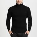 Men's Sweater Wool Sweater Pullover Sweater Jumper Turtleneck Sweater Chunky Knit Knitted Solid Color Turtleneck Keep Warm Modern Contemporary Work Daily Wear Clothing Apparel Fall Winter Black Red