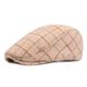 Men's Flat Cap Tweed Cap Brown Beige Cotton Streetwear Stylish 1920s Fashion Outdoor Daily Going out Stripe Warm