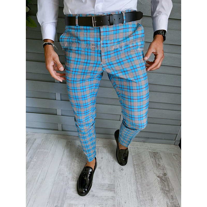Men's Trousers Chinos Chino Pants Pencil Pants Plaid Dress Pants Plaid Checkered Anti-wrinkle Business Office Party Classic Smart Casual 1 3