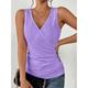 Women's Tank Top Plain Casual Sleeveless Black White Pink Button Sleeveless Basic V Neck Regular Fit