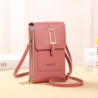 Touch Screen Mobile Phone Bag, Mini Flap Crossbody Bag, Fashion Faux Leather Purse, Vertical Wallet With Card Slots