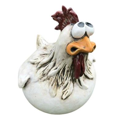 Fun Garden Art Resin Craft Chicken Statue Hen Sculpture Ornament for Home Garden Yard Outdoor Decor Accessories Fence Decoration