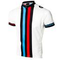 21Grams Men's Cycling Jersey Short Sleeve Bike Jersey Top with 3 Rear Pockets Mountain Bike MTB Road Bike Cycling UV Resistant Breathable Quick Dry Reflective Strips Blue White Black Blue Stripes