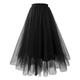 Women's Skirt Swing Maxi High Waist Skirts Layered Tulle Solid Colored Street Daily Fall Winter Polyester Organza Elegant Fashion Dark Pink Black White Pink