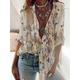 Women's Shirt Blouse Floral Daily Weekend Button Print Beige Long Sleeve Streetwear Casual Shirt Collar Spring Fall