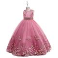 Kids Girls' Dress Butterfly Sleeveless Performance Wedding Party Princess Sweet Cotton Asymmetrical Pink Princess Dress A Line Dress Flower Girl's Dress Summer Spring 3-12 Years Wine Red Pink Dusty