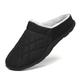 Men Home Slipper Fully Fur Lined Waterproof Anti-Slip Winter Outdoor Slip On House Slippers Grey