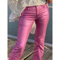 Women's Slim Pants Trousers Cotton Solid Color Full Length Micro-elastic Mid Waist Fashion Streetwear Party Street Silver Yellow S M Fall Winter