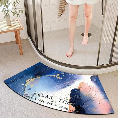 Diatomaceous Earth Bath Mat Non-slip Arcute Marble Pattern Super Absorbent Toilet Door Quick-Drying Foot Mat Entry Door Mat Non-Slip Mat