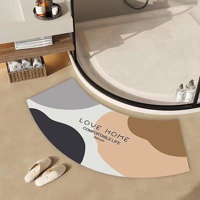 Diatomaceous Earth Bath Mat Non-slip Arcute Marble Pattern Super Absorbent Toilet Door Quick-Drying Foot Mat Entry Door Mat Non-Slip Mat