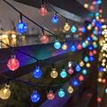 Solar String Lights LED Outdoor Lights 6.5m 30 LEDs Set Mounting Bracket Warm White Wedding Party Holiday Patio Garden 3V