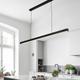 Modern LED Pendant Lighting Dimmable LED Chandelier Linear Design 60/80/100cm Hanging Light Fixture for Dining Room Kitchen Island Breakfast Area Living Room 110-240V