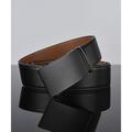 Men's Leather Belt 35mm Wide Ratchet Belt Dress Belt Black Cowhide Stylish Casual Gentleman Plain Meet Almost Any Occasion and Outfit