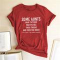 some aunts have tattoos aunts t shirt funny sayings letter printed graphic tee tops aunt life gift shirt dark grey