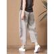 Women's Wide Leg Linen Pants Capri shorts Cotton And Linen Plain Pocket Baggy Capris Micro-elastic Mid Waist Streetwear Casual Vacation Casual Daily Black White S M Summer Spring