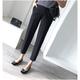 Women's Dress Work Pants Chinos Slacks Ankle-Length Pocket Mid Waist Formal Work Daily Black 1# Black S M Summer Spring Fall