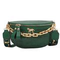 Crocodile Pattern Fanny Pack Trendy Waist Bag For Travel Sports Stylish Chain Decor Faux Leather Chest Bag