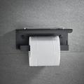 Toilet Paper Holder with Shelf Wall Mounted,Aluminum Toilet Paper Roll Holder, Tissue Roll with Mobile Phone Storage