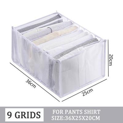 1pc Wardrobe Clothes Organizer, Visible Foldable Closet Organizers, Compartment Storage Box with Mesh Separation, Washable Drawer Dividers Organizers (Bra/Panties/Socks/Pants/T-Shirt/Legging)