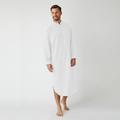 Men's Pajamas Loungewear Nightgown Sleepwear 1 PCS Pure Color Fashion Comfort Soft Home Bed Cotton Blend Breathable Crew Neck Long Sleeve Basic Straight Leg Fall Spring White Blue