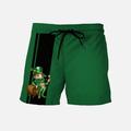 St.Patrick's Day Men's Board Shorts Swim Shorts Swim Trunks Drawstring with Mesh lining Elastic Waist Cartoon Stripe Quick Dry Short Beach St. Patrick's Day Hawaiian Casual Grass Green Army Green