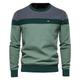 Men's Pullover Sweater Jumper Ribbed Knit Knitted Color Block Round Keep Warm Modern Contemporary Business Daily Wear Clothing Apparel Winter Fall Green Dark Navy M L XL